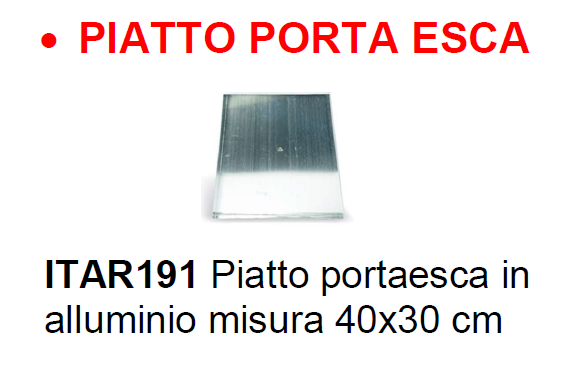 Piatto porta esche in alluminio con filettatura