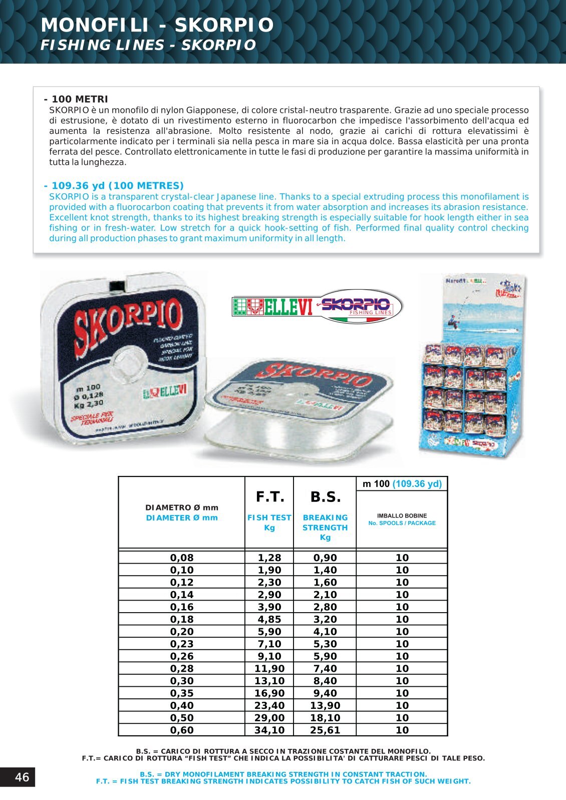 Monofilo Ellevi Skorpio – Fluorocarbon Coated (100mt) - immagine 2