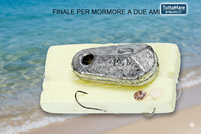 Paratura Artigianale per Mormore – 2 Ami con Piombo Scorrevole